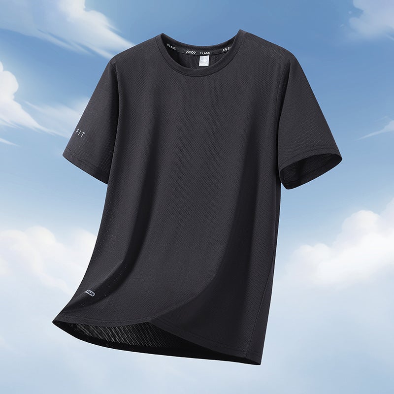 Large Size Ice Cooling Elastic Ice Silk Short-Sleeved Casual Versatile Shirt - Image 1