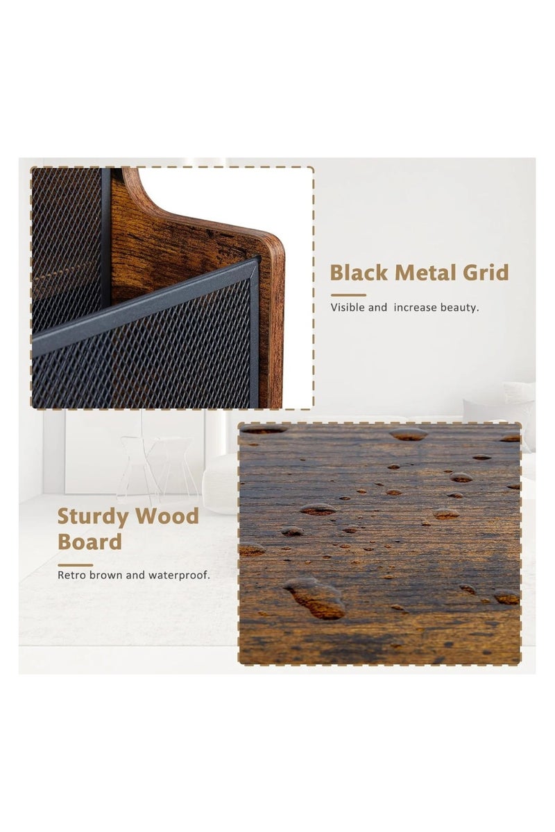 Echo Audio Tabletop Vinyl Record Storage - Stepped 3 Tier LP Crate with Metal Grid - Image 5