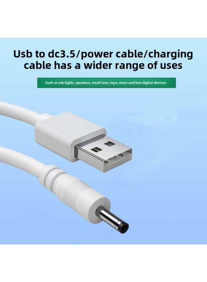 Power Line USB To DC Two-core Pure Copper Data Line Round Hole 3.5*1.35 Mobile Phone Microphone Audio Charging Line-Color:Dc3.5【1m】national Standard Copper Black  - Image 1