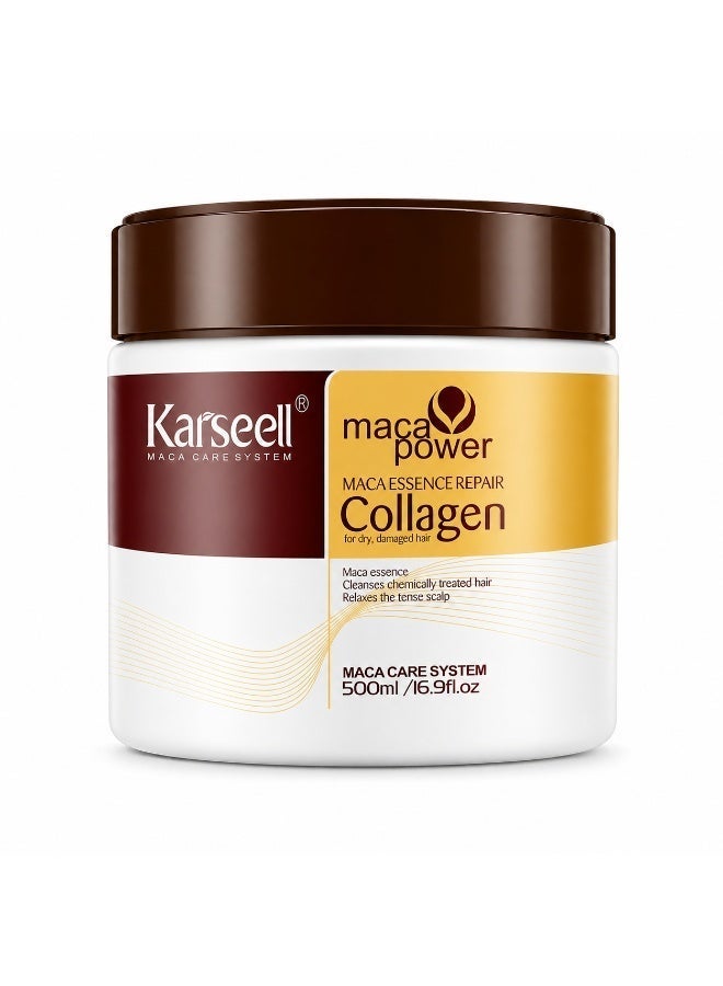 Karseell maca power Collagen for dry damaged hair 500 ml & Maca Power Maca Essence Oil – For Body, Damaged Hair 50ml Bundle - Image 2