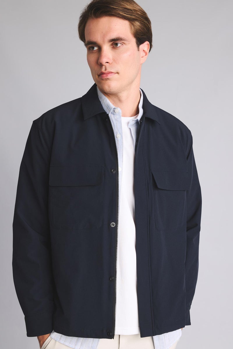 DeFacto Blue Man Quick-Dry Overshirt Jacket Casual - Image 5