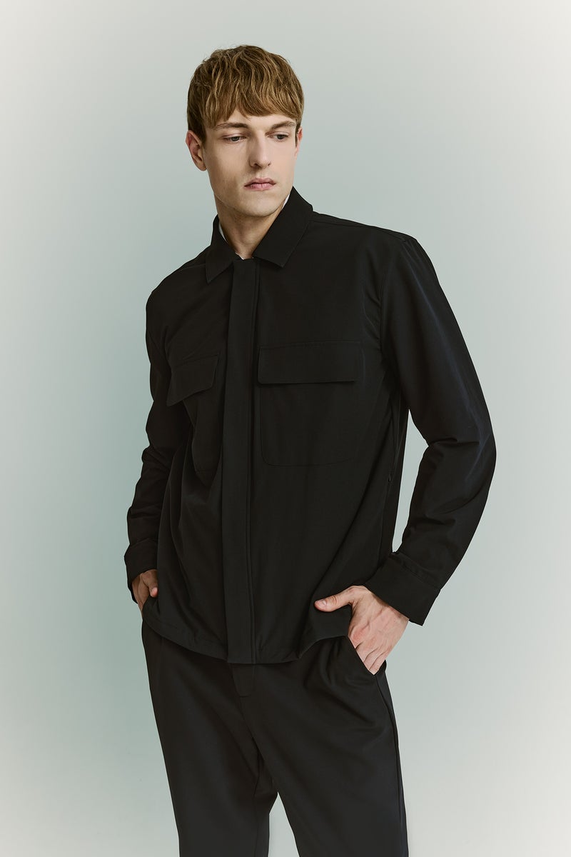 DeFacto Blue Man Quick-Dry Overshirt Jacket Casual - Image 1
