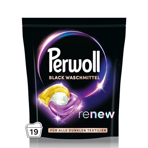 Perwoll Caps Black Detergent 19 Washes Allin1 Detergent Caps Gently Clean and Renew Colors Fibers For All Dark Textiles With TripleRenew Technology - Image 1