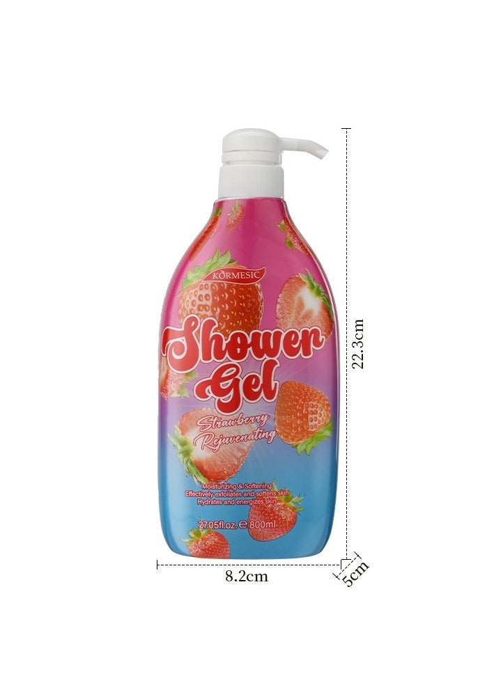 Kormesic Strawberry Body Wash 800ml - Sweet & Hydrating - Image 1