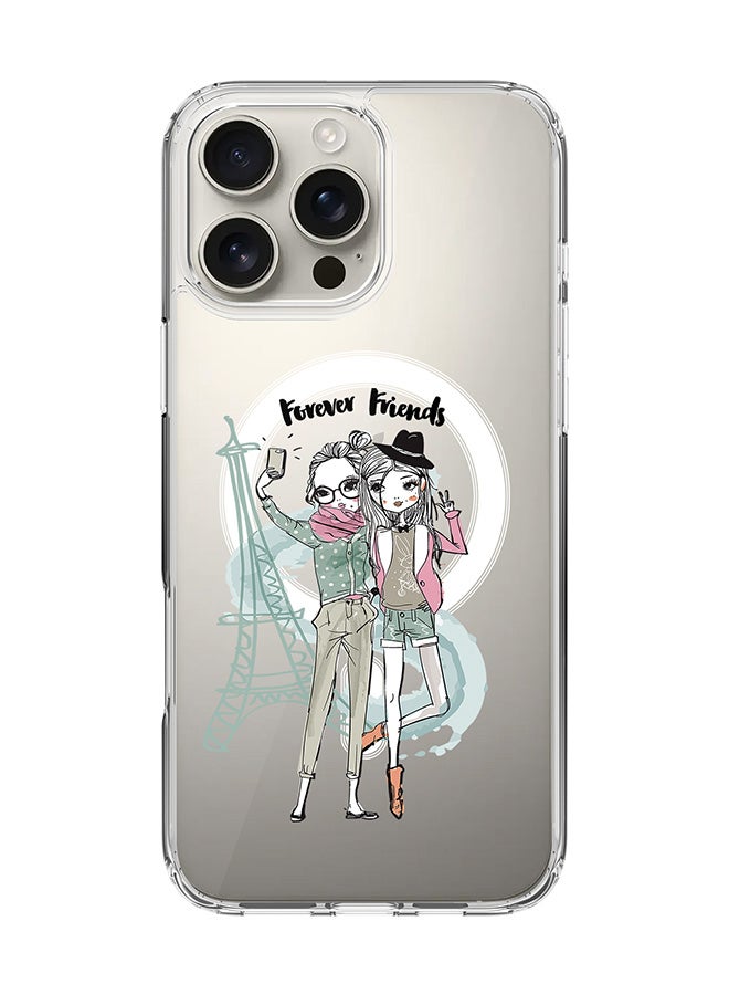 Stylizedd For iPhone 16 Pro Max Case [Compatible with MagSafe] Slim Magnetic cover Clear Phone Case - Forever Friends - Image 1