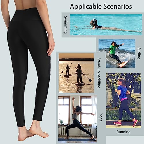 Ubestyle UPF 50+ High Waist Women's Swim Pants Swim Leggings Swimming Tights Rash Guard Pants Sun Protective (UBT3001BLACKXL) - Image 4