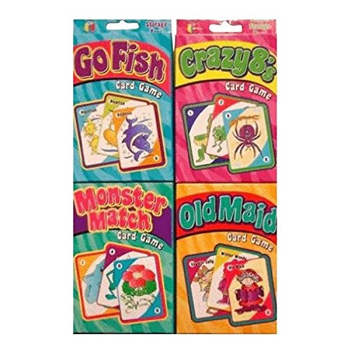 DDI Childrens Card Games: Old Maid, Go Fish, Crazy 8S & Monster Match (4 Decks) - Image 3