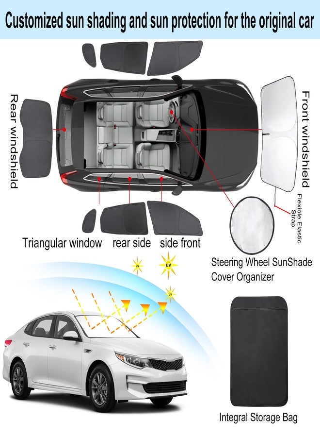 TINGLU Window Shades for Kia Optima 2016 2017 2018 2019 2020 (Not for 2021 KIA K5) Accessories Car Side Full Windows Windshield Sun Shade Sun UV Rays Privacy Protection for Camping 8PCS - Image 3