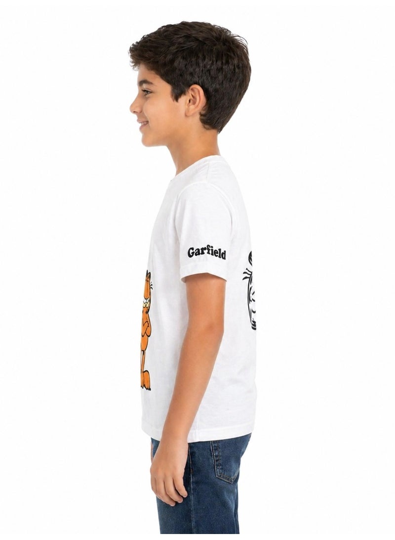 Cesar Boys' Lycra short-sleeved t-shirt with prints on the chest and back - Image 3