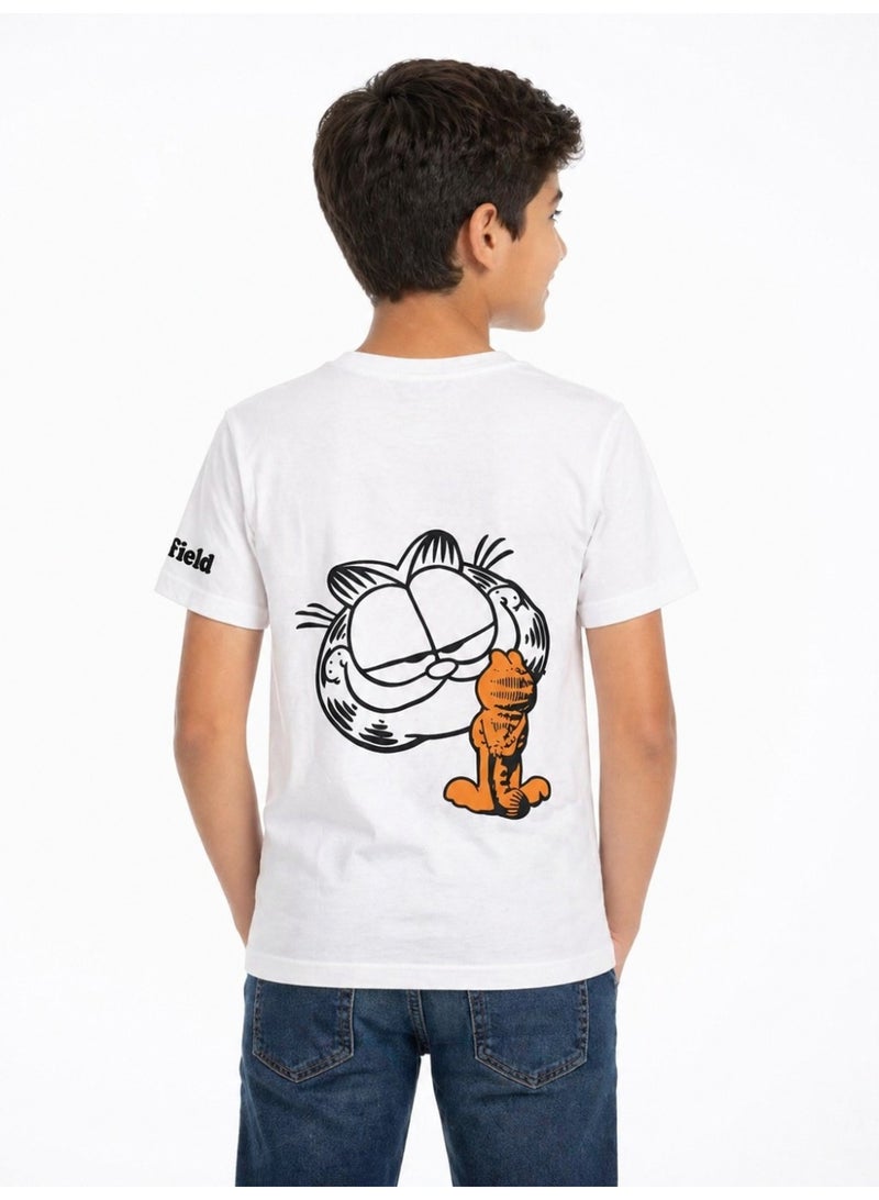 Cesar Boys' Lycra short-sleeved t-shirt with prints on the chest and back - Image 2