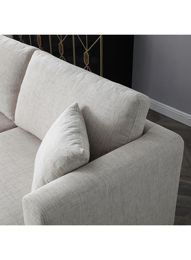 Home Box Amare 3-Seater Beige Sofa with 2 Cushions and 1 Round Bolster 88 x 89 x 200 cm - Image 5