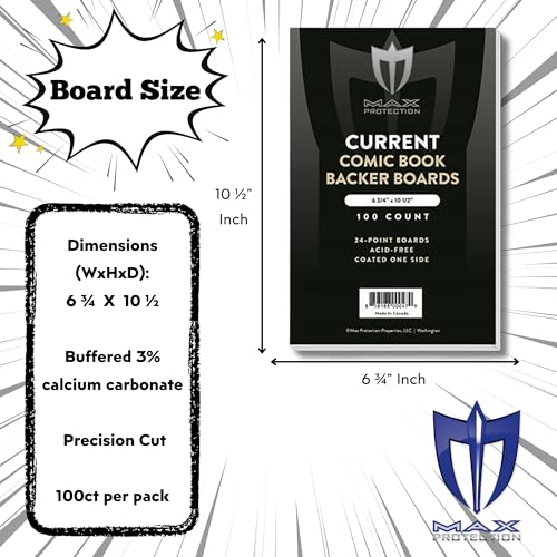 Max Protection Premium Current Comic Book Bags and Boards - Ultra Clear Current Comic Book Sleeves & Backing Boards - Flap Closure with Acid-Free Quality Materials - Collector's Choice, 100 ct - Image 3