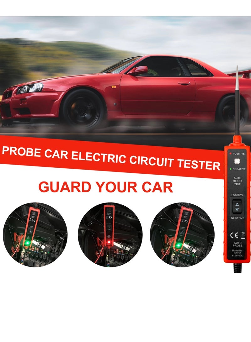 Automotive Circuit Tester Test Light Automotive with 4M Test Lead 6V 12V 24V DC Led Light Tester Fuse Tester Circuit Tester Auto 12V Electrical System Tools for Car Truck Marine Motorcycle SUV Boat - Image 4
