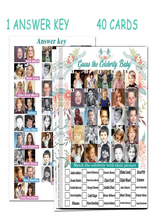 ukebobo Baby Shower Games - Celebrity Baby Guessing Game for 40 Guests - Image 4