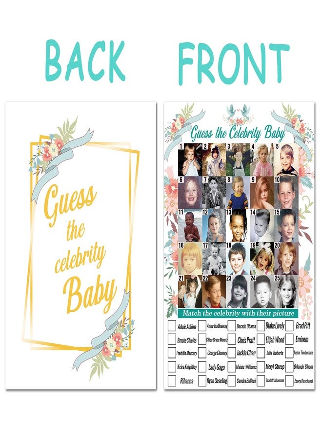 ukebobo Baby Shower Games - Celebrity Baby Guessing Game for 40 Guests - Image 5