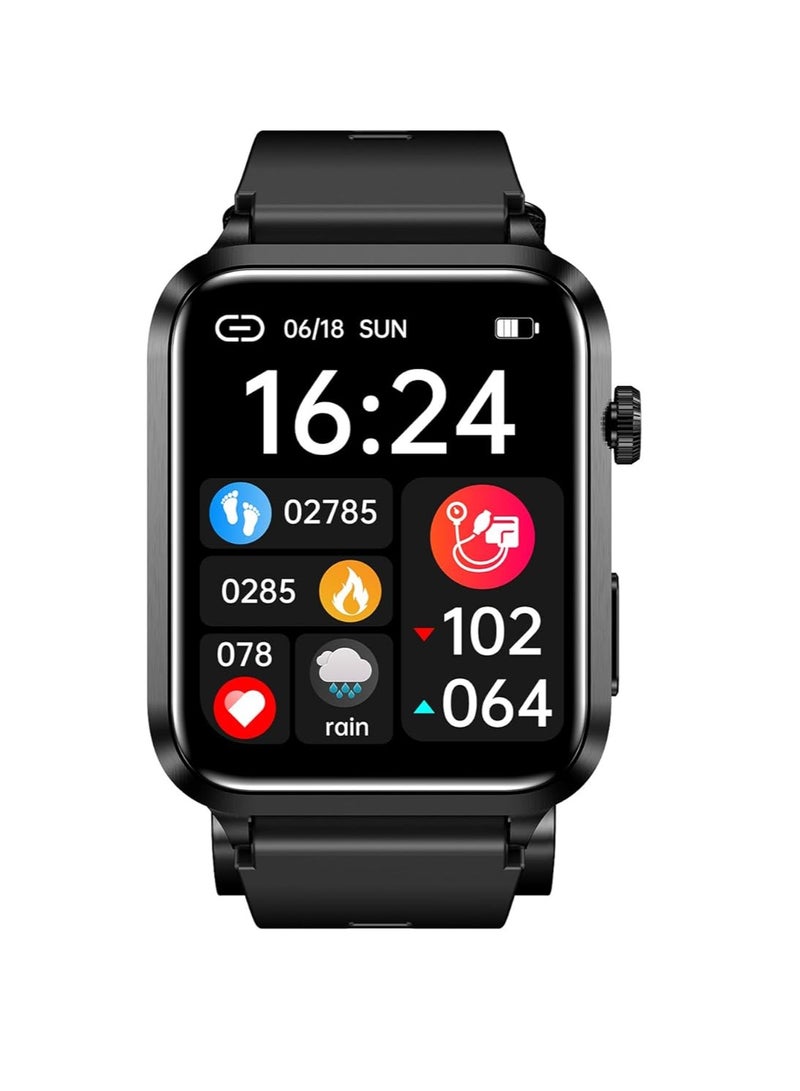 General S11 Smart Watch Air Pump + Balloon True Blood Pressure ECG Blood Oxygen Uric Acid Ladies Men's Fitness Watch Waterproof IP68 Black 8 Item Health Measurements  - Image 1