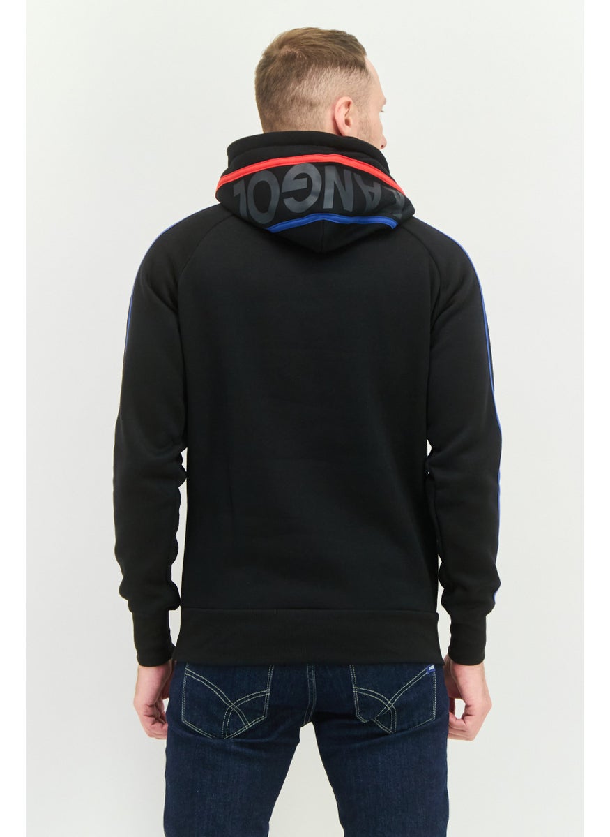 KANGOL Men Graphic Print Long Sleeves Hooded Sweatshirt, Black  - Image 3