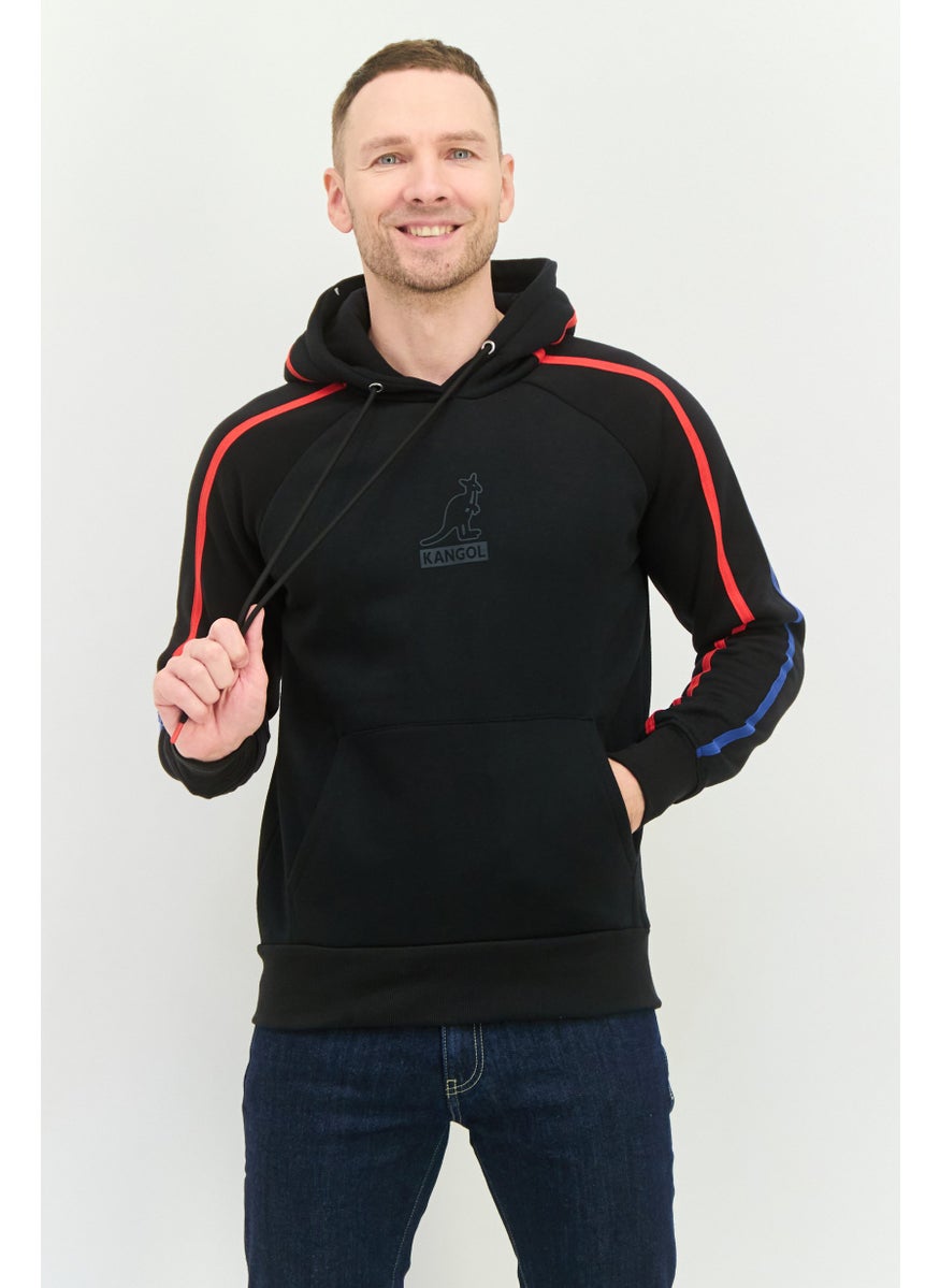 KANGOL Men Graphic Print Long Sleeves Hooded Sweatshirt, Black  - Image 1