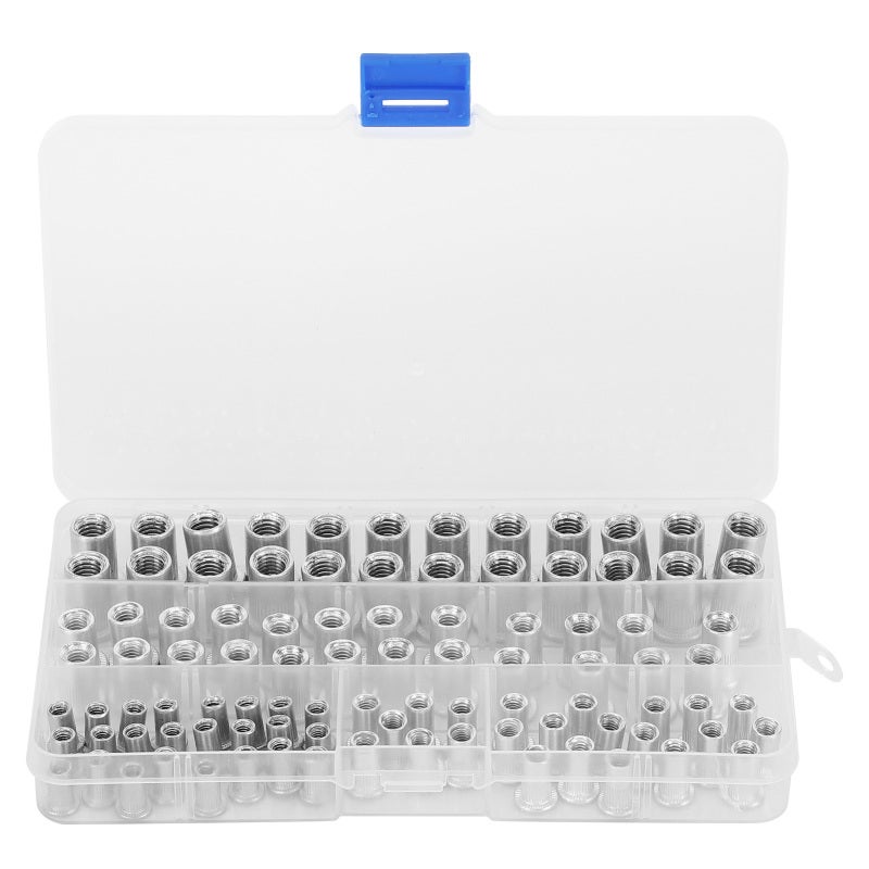 Rivet Nuts 100Pcs M4 M5 M6 M8 Rivet Nut Assortment Kit - Aluminum Wear-Resistant Corrosion-Resistant Fastening Hardware for Construction Automotive Electrical Appliances - Image 1