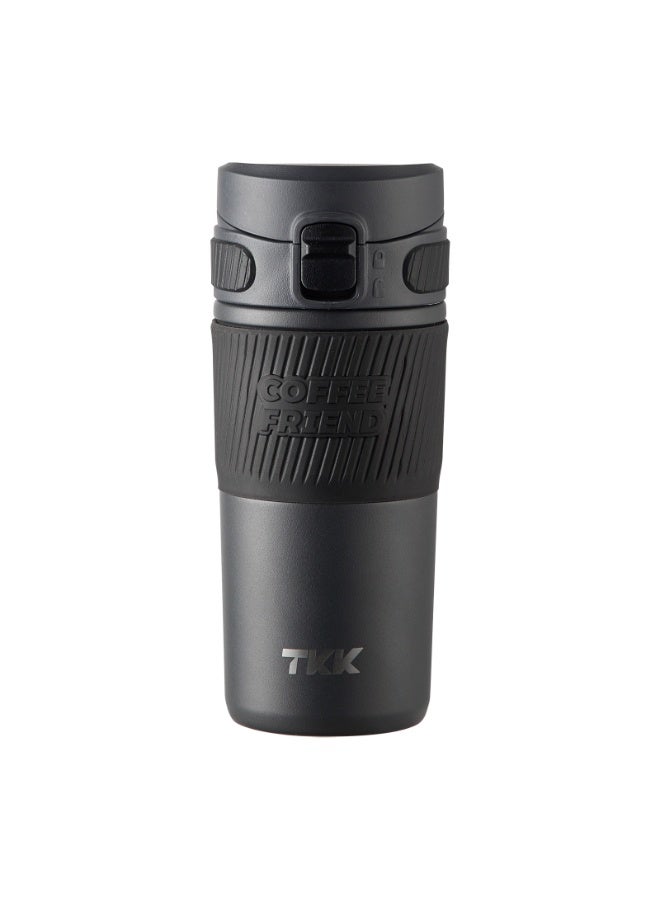 TKK 450ml Stainless Steel Coffee thermos 316 with Anti Scalding Silicone Head Case Keep Temperature for 6 to 12 Hours | Black - Image 3