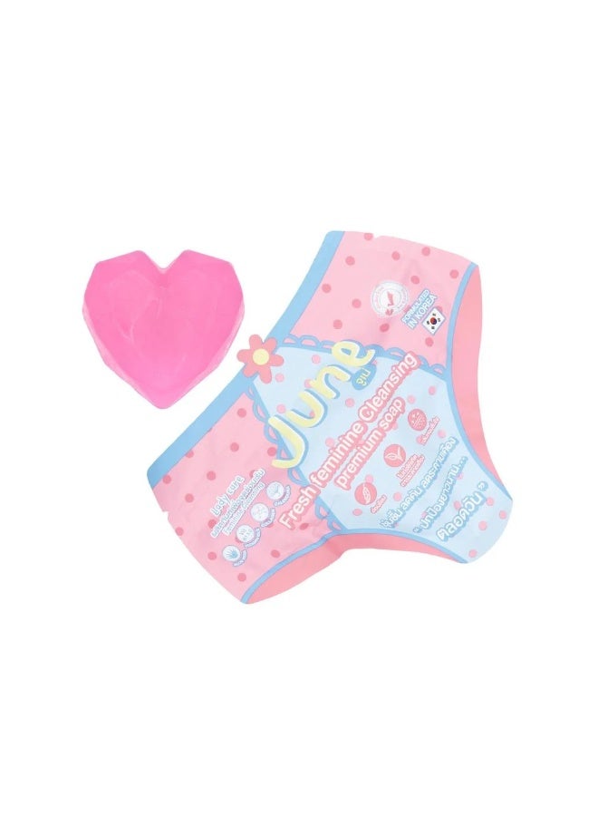 June Fresh Feminine Cleansing Premium Soap – Heart-Shaped Lady Care - 50g - Image 3