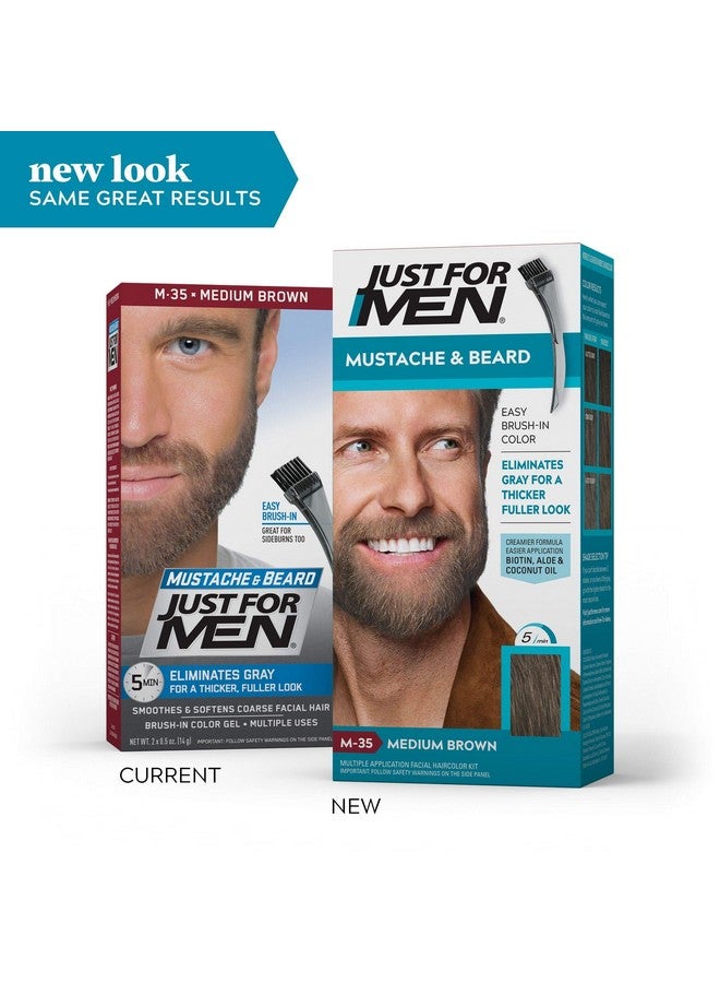 Just For Men Brush-In Color Gel Mustache & Beard Medium Brown M-35 - Image 2