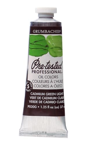 Grumbacher PreTested Oil Paint 37ml125 oz Cadmium Green Light P020G - Image 1