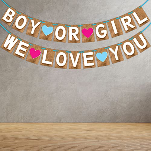 WOBBOX Baby Shower Combo of Party Props 28 Pcs & Jute Style Boy Or Girl We Love You Bunting Banner, with Mom to be Light Pink Sash Baby Shower Decoration Item (Pack of 3) - Image 4