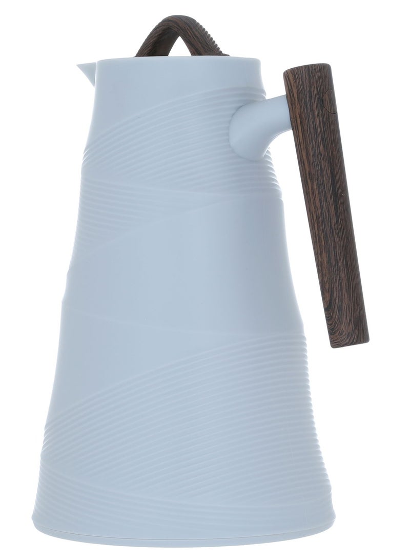 جلوري ترمس بامبو جلوري، 1 لتر، حافظة داخلية زجاج - رمادي فاتح - Image 1