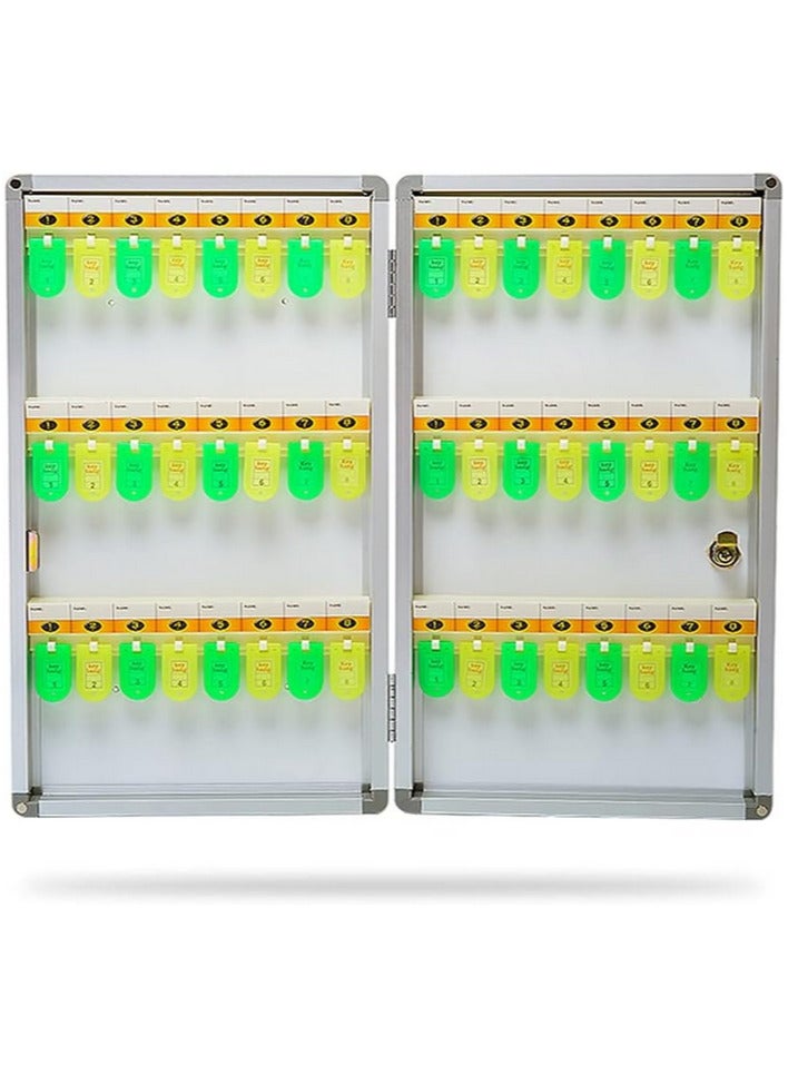 خزانة مفاتيح للمطبخ والممر ووكالات العقارات، صندوق تخزين مفاتيح مثبت على الحائط، مناسب للشركات المنزلية والعقارية، 48 مفتاحًا - Image 1