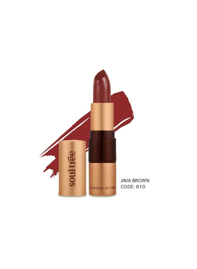 سول تري أحمر شفاه SoulTree بنهج الأيورفيدا - لون "بني جافا" (810)، 4 غرام | قوام كريمي | غني بالسمن العضوي وزيت اللوز | لشفاه مرطبة ومغذّاة | 4 غرام - Image 5