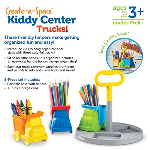 Learning Resources Create-a-Space Kiddy Center Trucks - 5 Pieces, Age 3+ Kids Art Supply, Storage Caddy, Playroom and Classroom Organization, School Supplies Organizer - Image 5