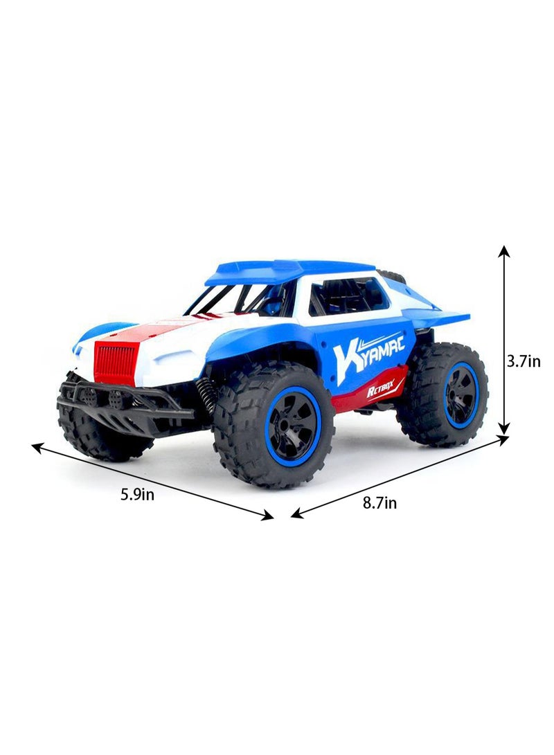 New Desert Climbing Remote Control Off-Road Vehicle Big Caster Short Truck Racing Car Children's Toy Car (Blue)  - Image 2