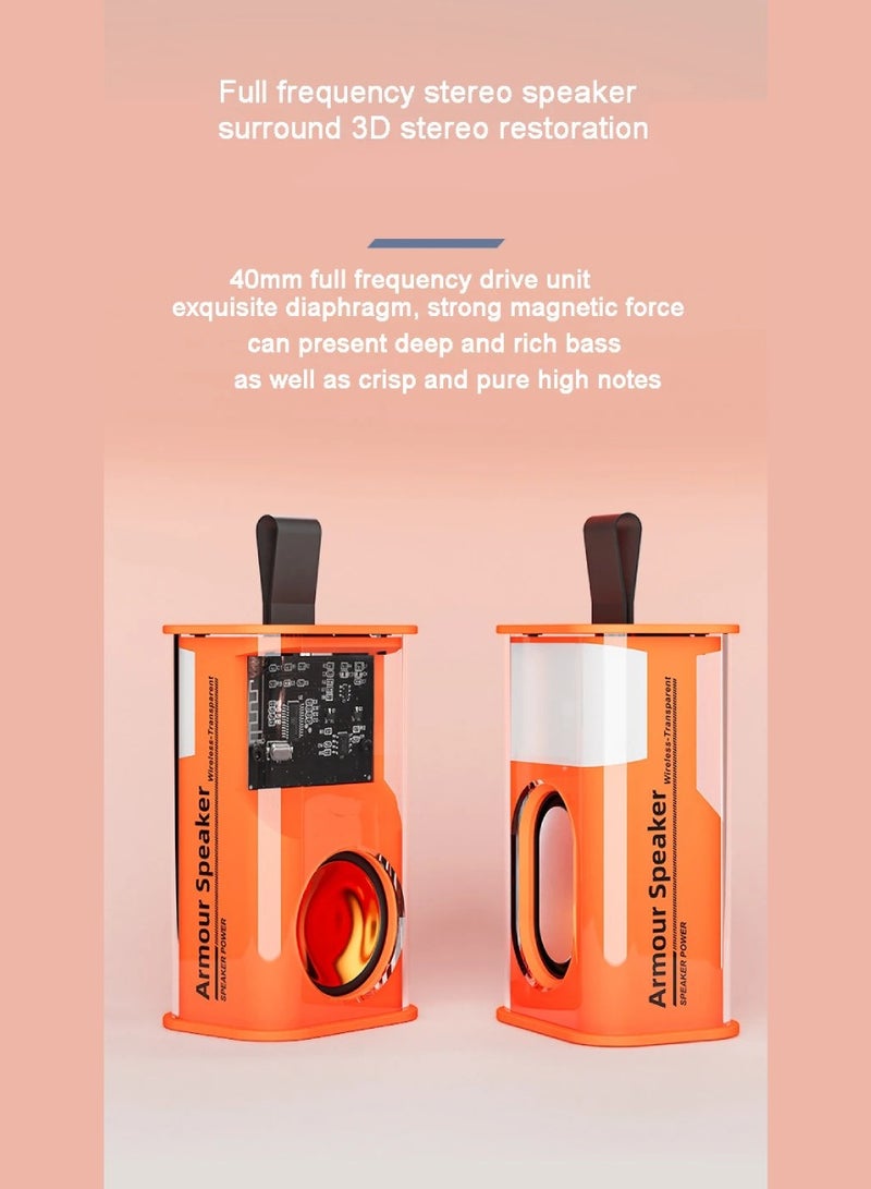 DIGI CORE Transparent Mecha Wireless Speaker Bluetooth Speaker Portable Speaker Mini Outdoor Speaker With Cool LED Lights For Home Office Party And Beach  - Image 2