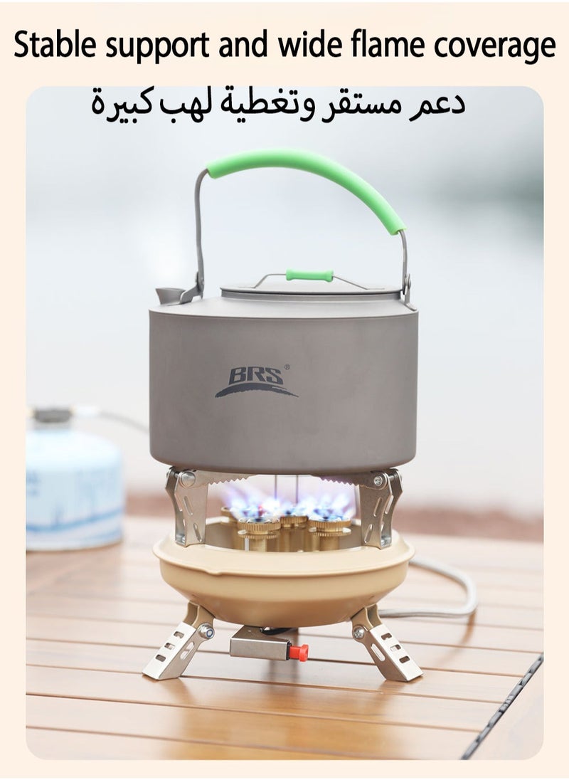 بي آر إس مواقد التخييم، موقد غاز محمول بخمسة شعلات مع خرطوم غاز ممتد وحقيبة حمل - مثالي للتخييم والسفر والمغامرات الخارجية  - Image 4