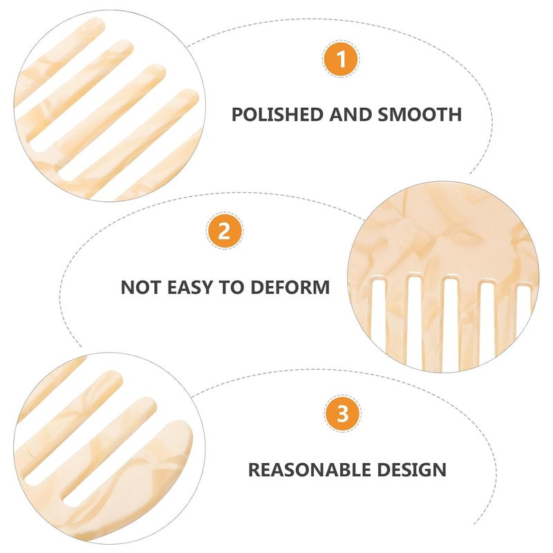 Wide Tooth Comb for Curly Hair Detangling Wet Comb Made of Anti-static Acetate Material for Women Travel Use - Image 3