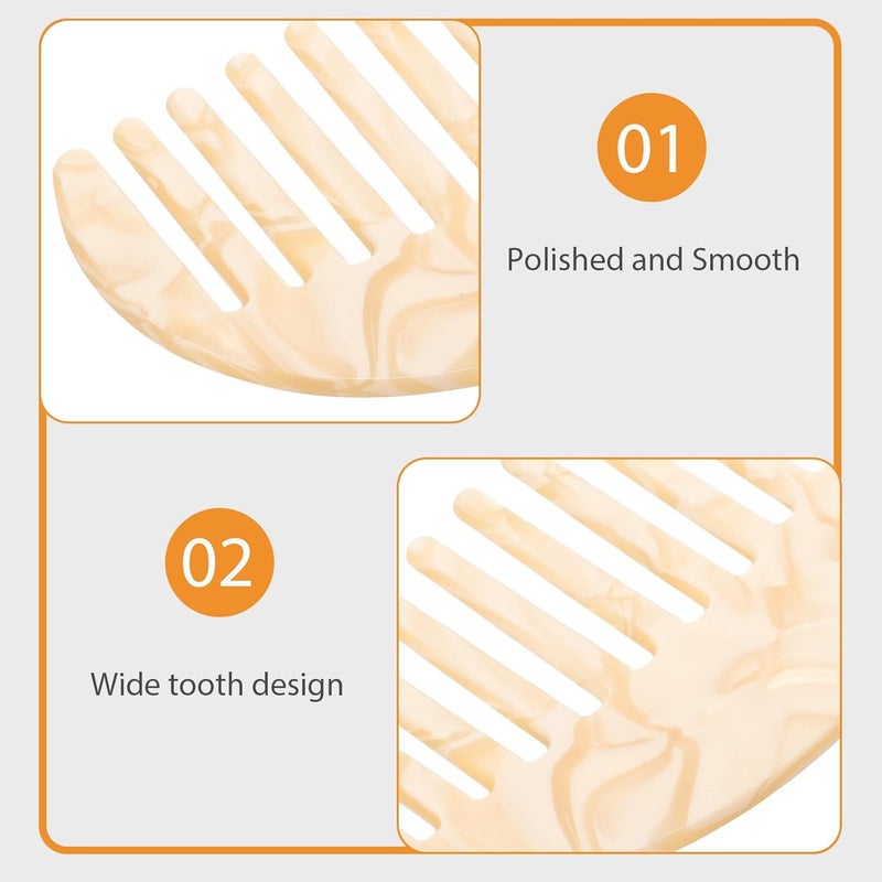 Wide Tooth Comb for Curly Hair Detangling Wet Comb Made of Anti-static Acetate Material for Women Travel Use - Image 5