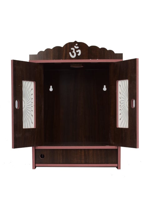 AVAD Wooden Acrylic Door Temple Handmade Wooden Beautiful Temple Attractive Design Temple Pooja Stand For Home And Office Black 41 Cm 28 Cm