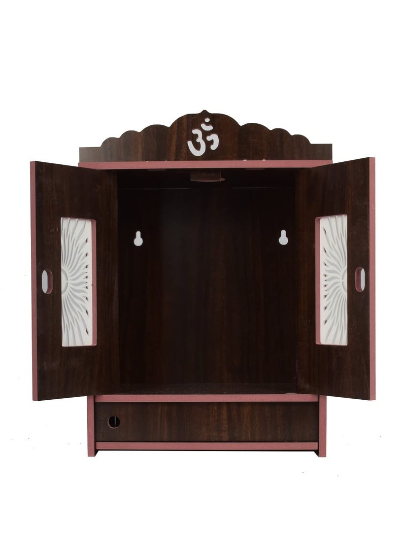 AVAD AVAD Wooden Acrylic Door Temple Handmade Wooden Beautiful Temple Attractive Design Temple Pooja Stand For Home And Office Black 41 Cm 28 Cm  - Image 1