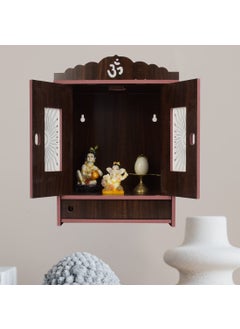 AVAD AVAD Wooden Acrylic Door Temple Handmade Wooden Beautiful Temple Attractive Design Temple Pooja Stand For Home And Office Black 41 Cm 28 Cm  - Image 2