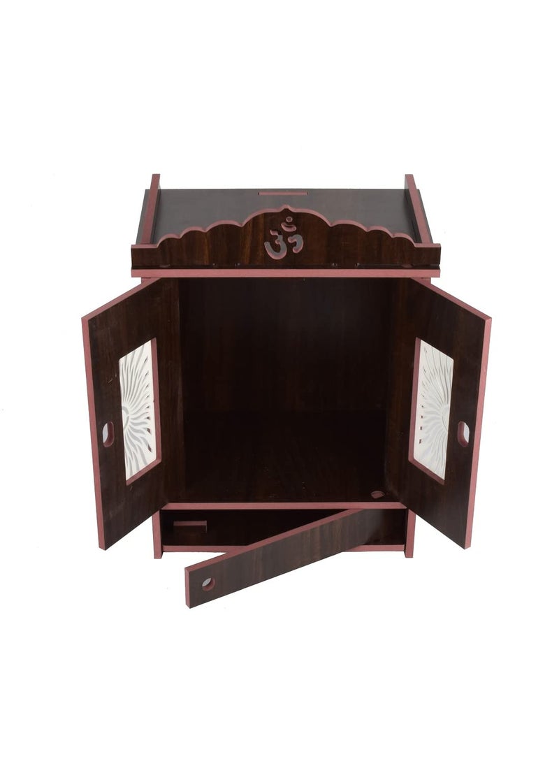 AVAD AVAD Wooden Acrylic Door Temple Handmade Wooden Beautiful Temple Attractive Design Temple Pooja Stand For Home And Office Black 41 Cm 28 Cm  - Image 4