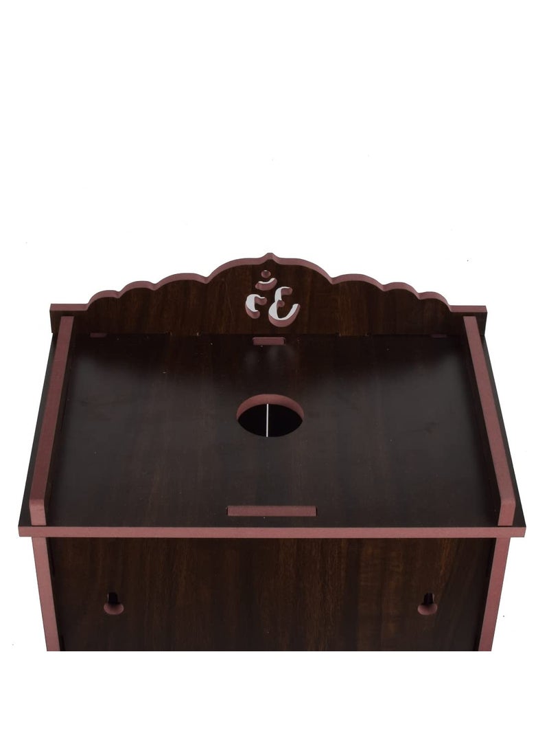 AVAD AVAD Wooden Acrylic Door Temple Handmade Wooden Beautiful Temple Attractive Design Temple Pooja Stand For Home And Office Black 41 Cm 28 Cm  - Image 5