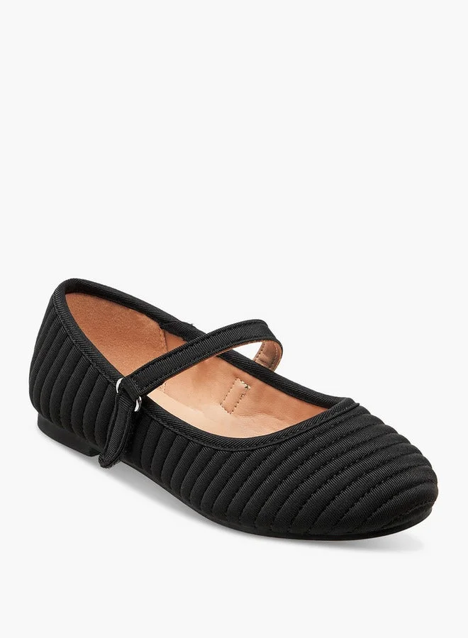 Little Missy Quilted Ballerina Shoes with Hook and Loop Closure