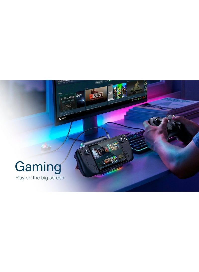يوبلو كابل UBLUE من USB-C إلى HDMI، بطول 2 متر، يدعم دقة 4K بمعدل 60 هرتز، وضع DP البديل، للصوت والفيديو، مضفر، هيكل من الألومنيوم، مطلي بالذهب، متوافق مع أجهزة iPhone من سلسلة 15-17، وiPad/Pro/Air/Mini، وSamsung S23-S25 /Galaxy Z، وMacBook Pro - Image 5