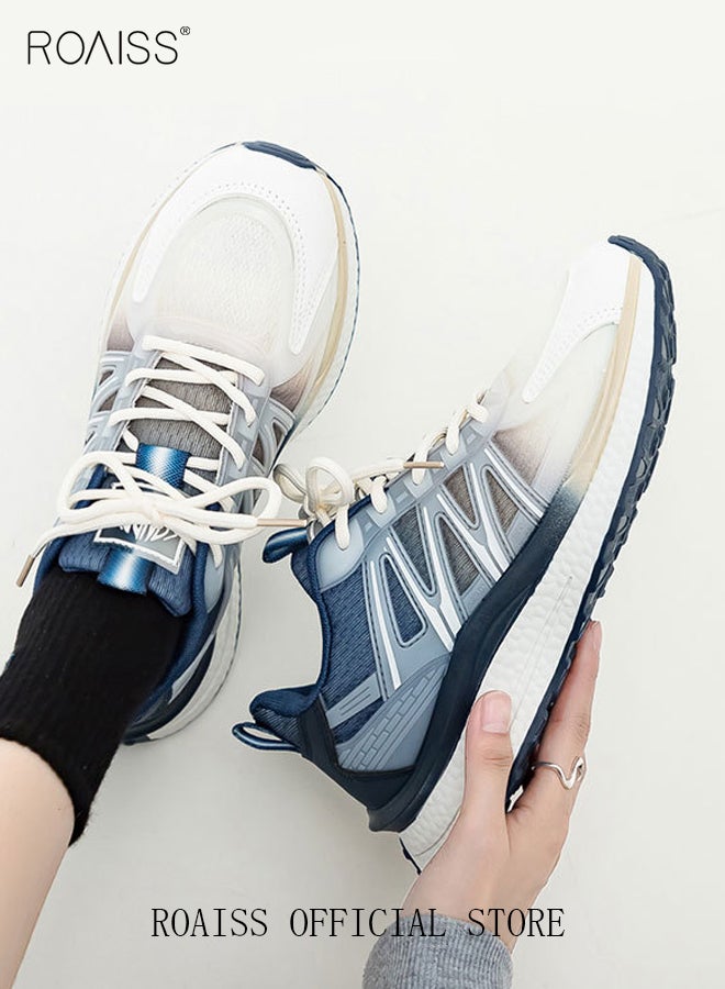 رويس أحذية رياضية أنيقة للرجال، أحذية رياضية خفيفة الوزن ومسامية للرجال، أحذية رياضية برباط غير قابلة للانزلاق، أحذية رياضية ممتصة للصدمات مع بطانة ناعمة، مناسبة للارتداء اليومي والجري والأنشطة الخارجية - Image 3