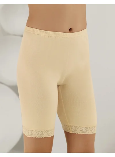 Şahinler Women's Cream Lace Rib Leggings MB005