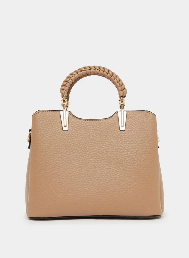 Styli Textured Pouch Drop Handbag with Top Handle