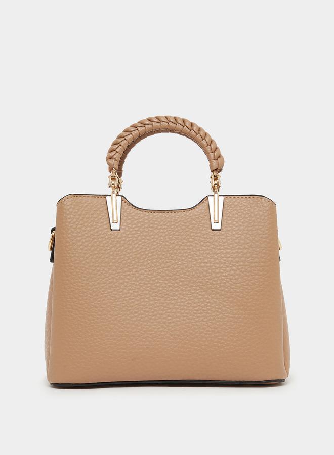 Styli Textured Pouch Drop Handbag with Top Handle - Image 2