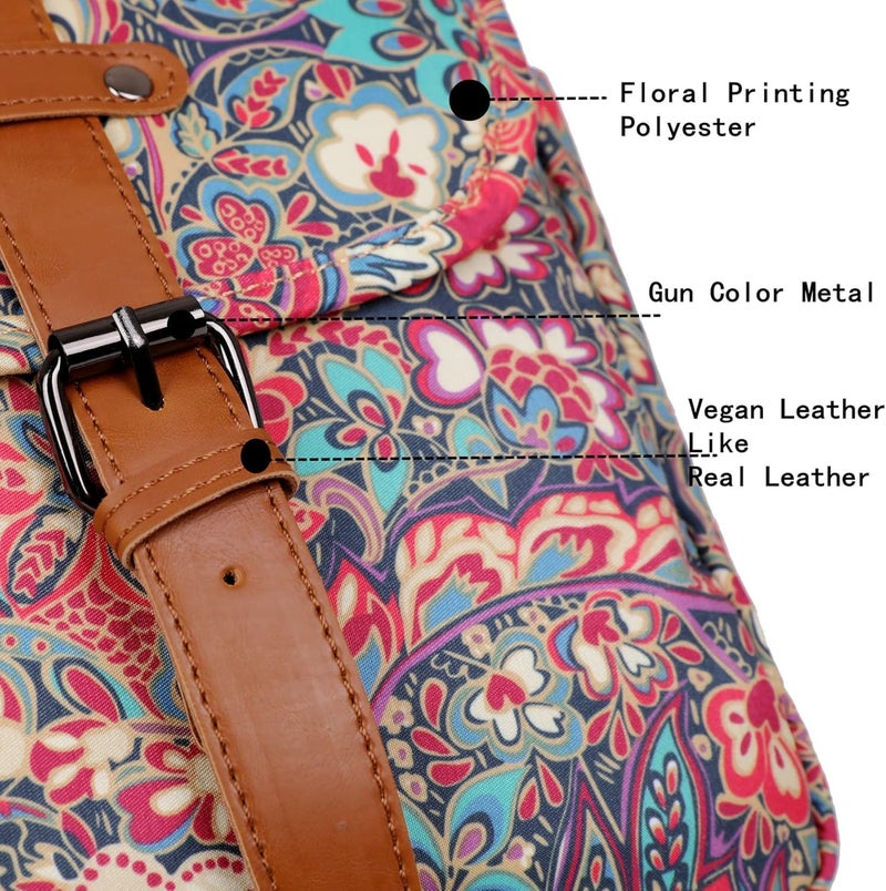 Baosha 15.6 Inch Laptop Bag Floral for Women Briefcase Shoulder Bag Messenger Bag YL-01 (HS) - Image 5