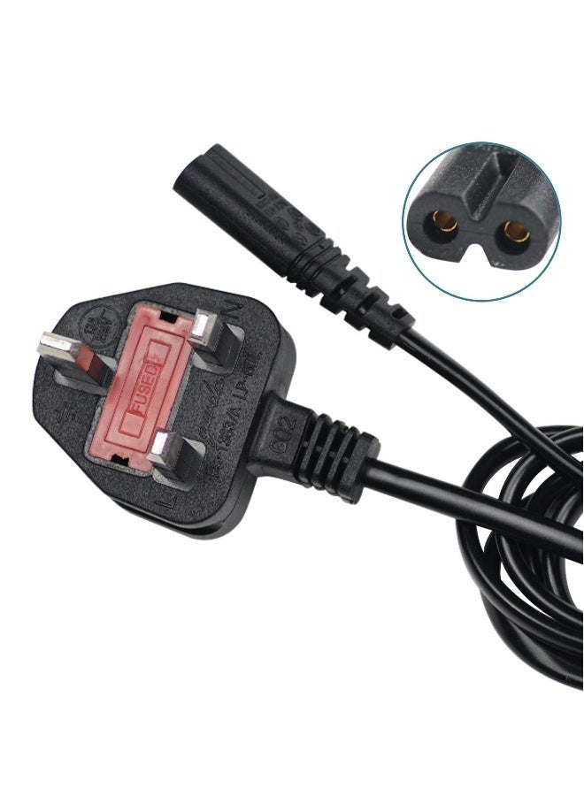 Topleo Power Cable Lead UK Plug to Figure 8 2 Pin Cord for Samsung Toshiba Philips LG Sony Panasonic LED Flat TV Sky Box XBOX One S PS5 PS4 Projector Camera Charger Cord 1.5 M Length - Image 2
